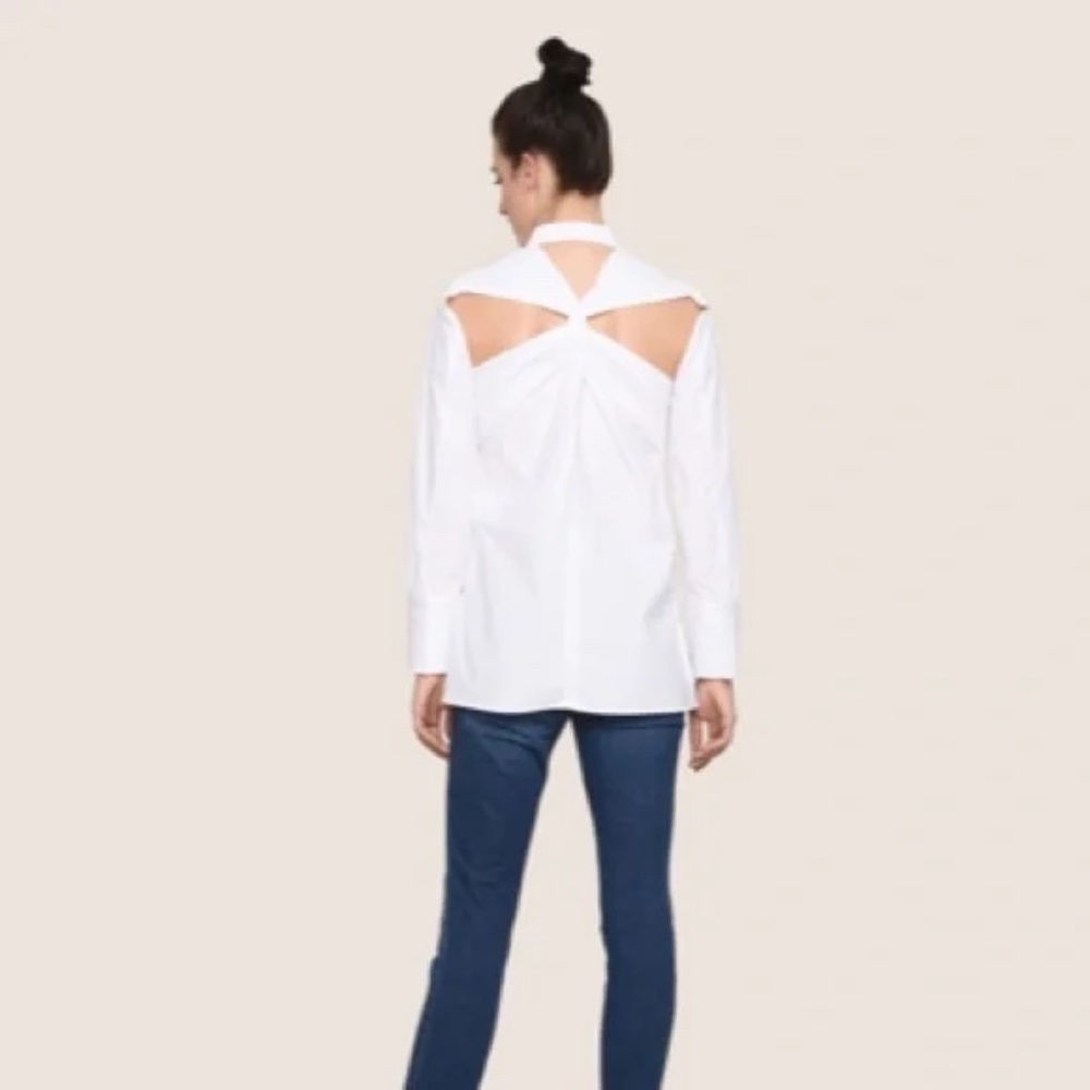 Armani Exchange Knot-Back Button-Down Shirt